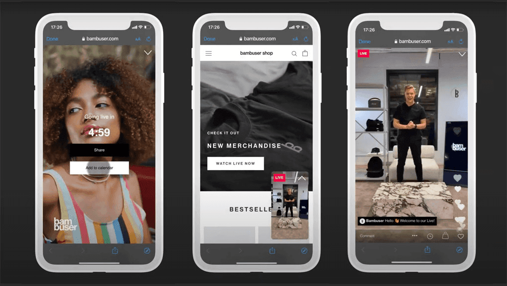 Exemples de sessions de Live Shopping en Europe